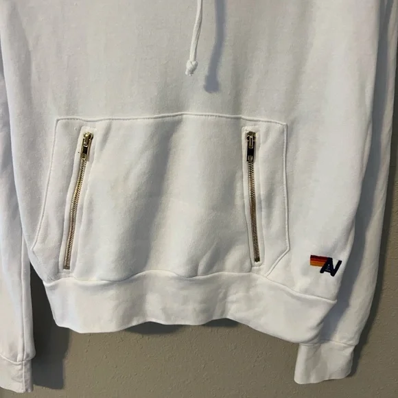 Rare White pullover aviator nation hoodie size medium. Only worn once!! - Picture 3 of 5